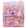 Double-layer hibiscus skin dress-up stickers, cartoon girl dress-up gem reward decorative stickers, dress-up bubble stickers details Picture